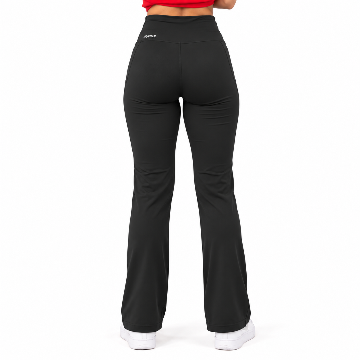 Black Nylon Sculpt Flare pants
