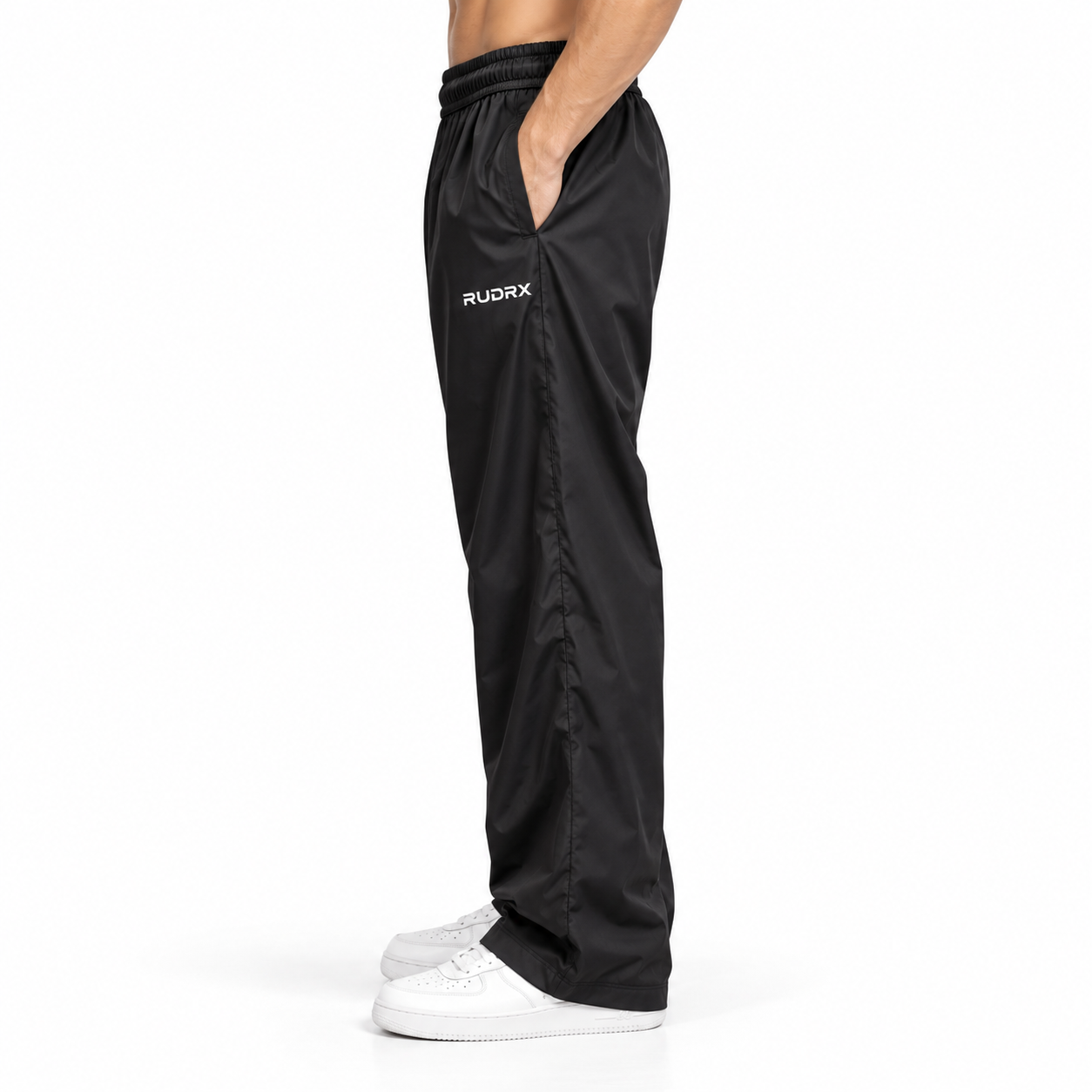 Men's Black NS Lycra Relaxed Fit Track Pants