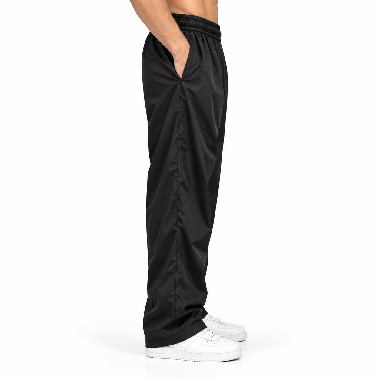 Men's Black NS Lycra Relaxed Fit Track Pants