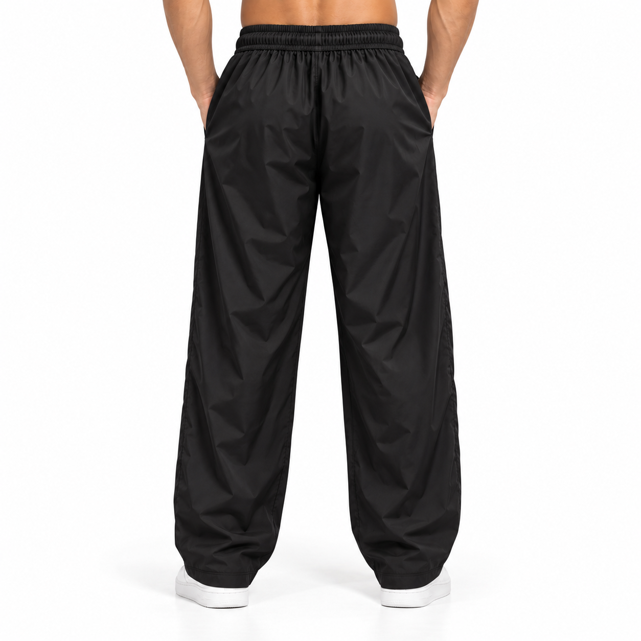 Men's Black NS Lycra Relaxed Fit Track Pants