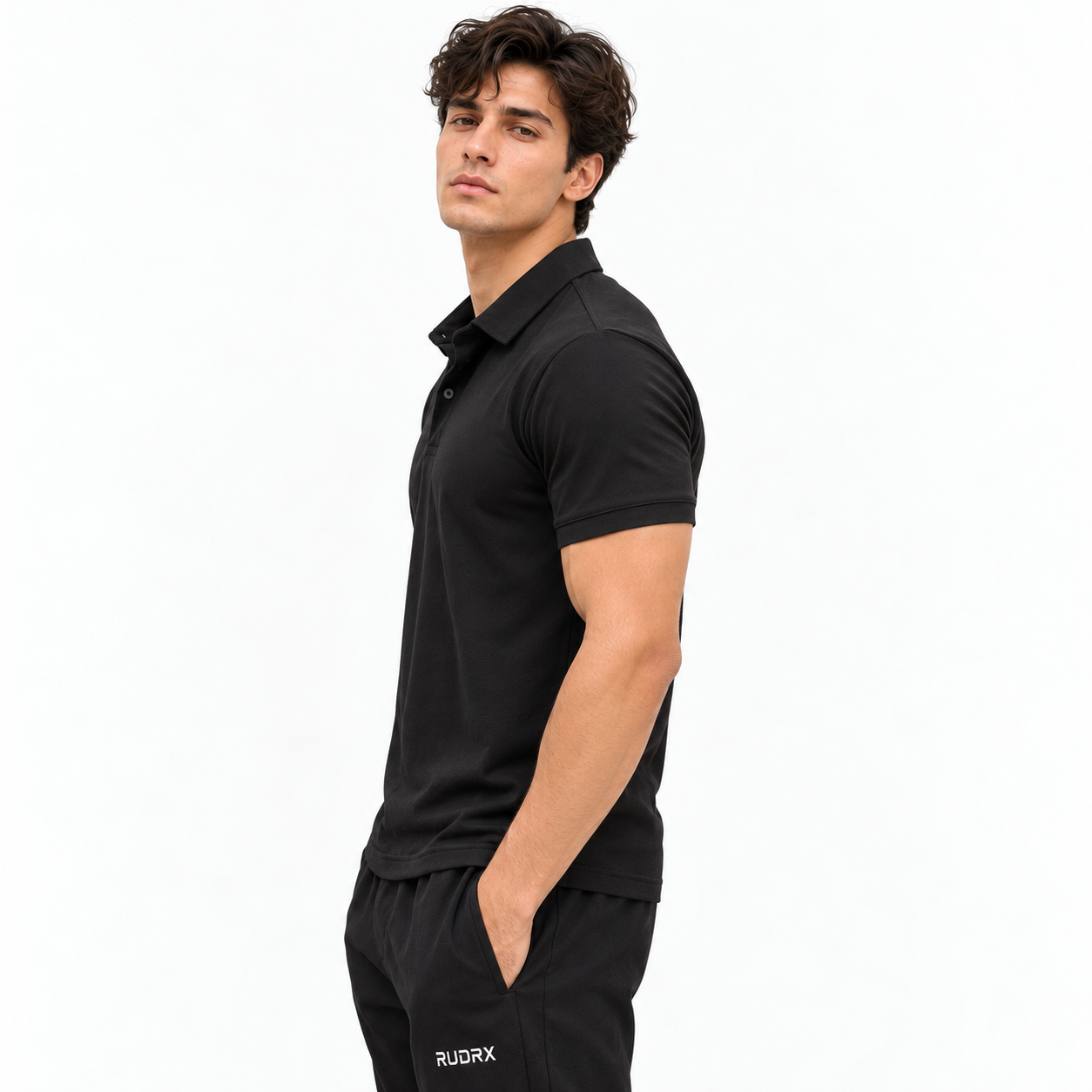 Men's Black Slim Fit Polo T-Shirt